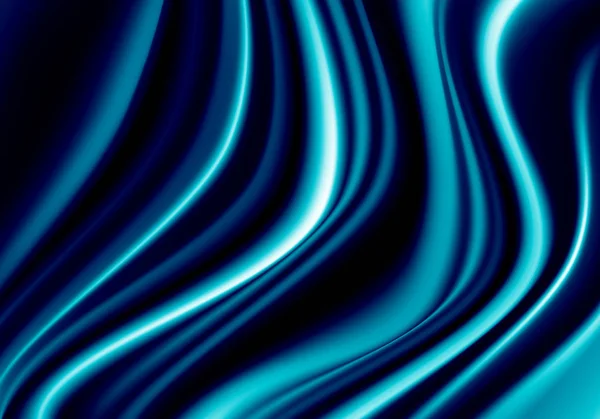 Blått Tyg Satin Wave Lyx Bakgrund Vektorillustration — Stock vektor