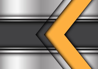 Sarı ok gri çizgi metal tasarım modern futuristik arka plan vektör çizim üzerinde.