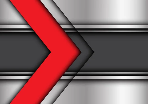 Абстрактна Червона Стрілка Сірій Лінії Металевий Дизайн Сучасний Футуристичний Фон — стоковий вектор
