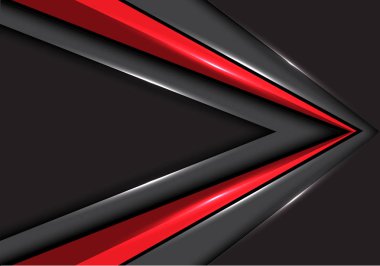 Kırmızı ok hızı yönünü gri boş alanı tasarım modern futuristik arka plan vektör çizim üzerinde soyut.