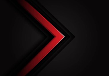 Kırmızı ok siyah tasarımı modern futuristik vektör arka plan illüstrasyon üzerinde 3d.