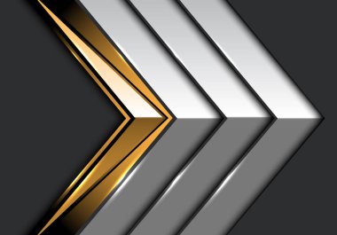 Gri tasarım modern lüks fütüristik arka plan vektör çizim üzerinde altın metal ok.