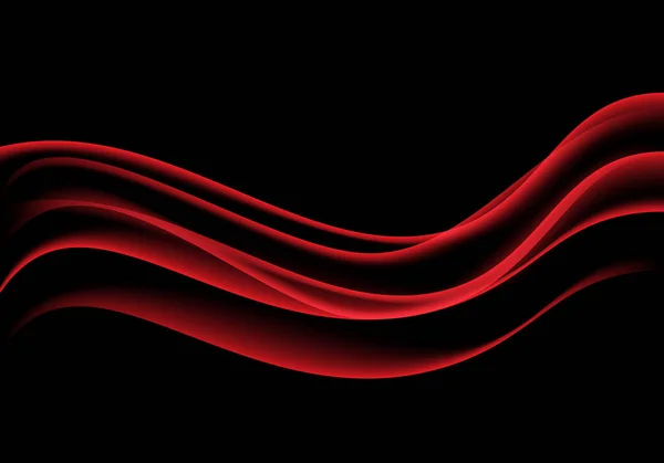 Абстрактная Красная Волна Кривая Дыма Черном Дизайне Современный Футуристический Фон — стоковый вектор