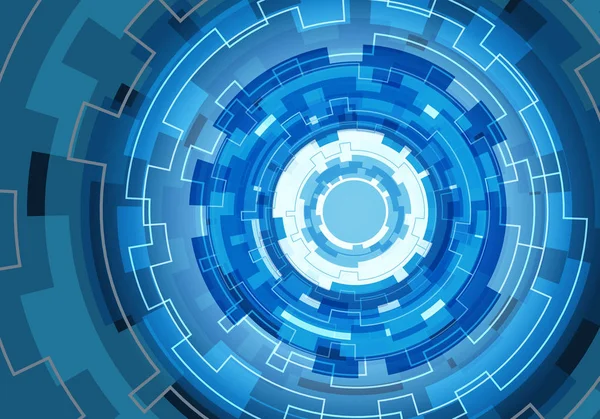 Abstrato Azul Círculo Polígono Linha Tecnologia Poder Projeto Moderno Futurista — Vetor de Stock