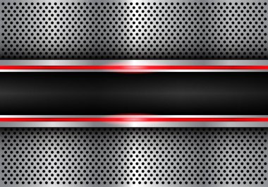 Metal daire kafes tasarım modern futuristik arka plan vektör çizim ışık afiş soyut siyah kırmızı çizgi.