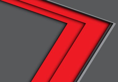 Gri tasarım modern futuristik arka plan vektör çizim örtüşmeyi büyük kırmızı ok.