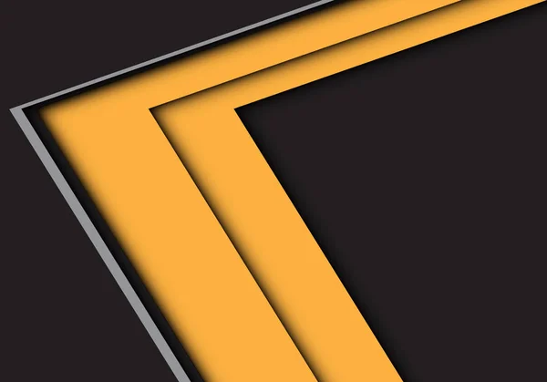 Abstrato Grande Sobreposição Seta Amarela Design Cinza Escuro Moderno Futurista —  Vetores de Stock