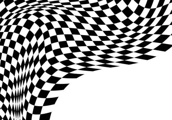 Checkered Onda Volante Nero Bianco Con Spazio Vuoto Sport Gara — Vettoriale Stock