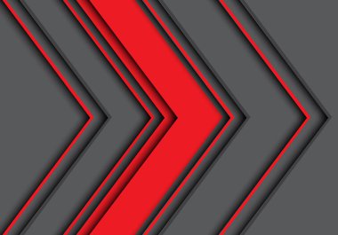 Soyut kırmızı gri ok yönünde tasarım modern futuristik arka plan vektör çizim.