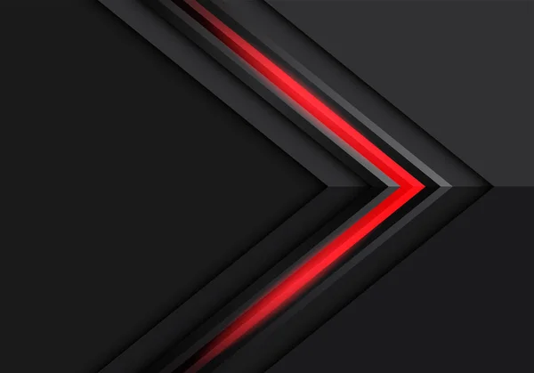 Abstrato Vermelho Luz Cinza Seta Direção Design Escuro Moderno Futurista — Vetor de Stock