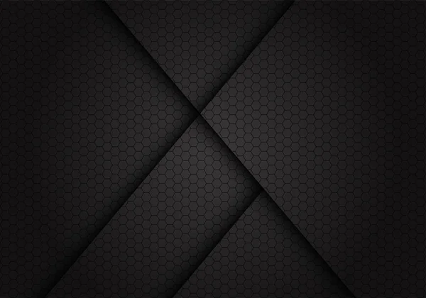 Sombra Línea Gris Oscura Abstracta Diseño Malla Hexagonal Ilustración Moderna — Archivo Imágenes Vectoriales