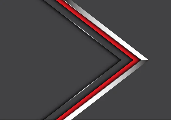 Abstrato Prata Linha Vermelha Seta Direção Design Cinza Moderno Luxo — Vetor de Stock