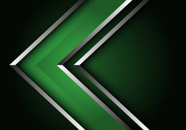 Abstracto Verde Plata Línea Flecha Dirección Diseño Moderno Lujo Futurista — Vector de stock
