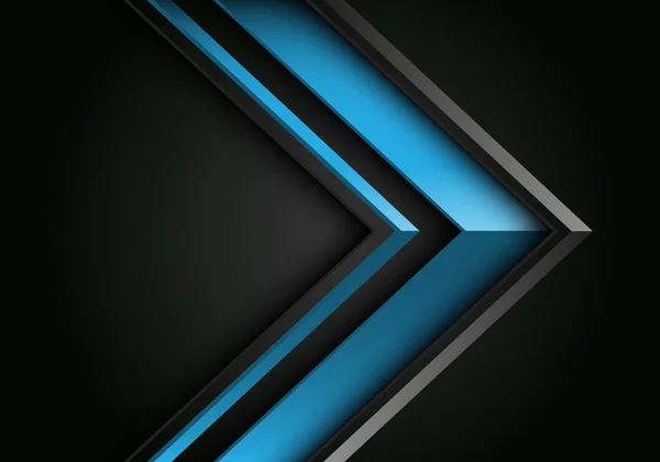Abstrait Bleu Gris Ligne Flèche Direction Sur Noir Design Moderne — Image vectorielle