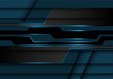 Soyut koyu mavi devre siyah tasarım modern fütürist teknoloji arka plan çizimi.