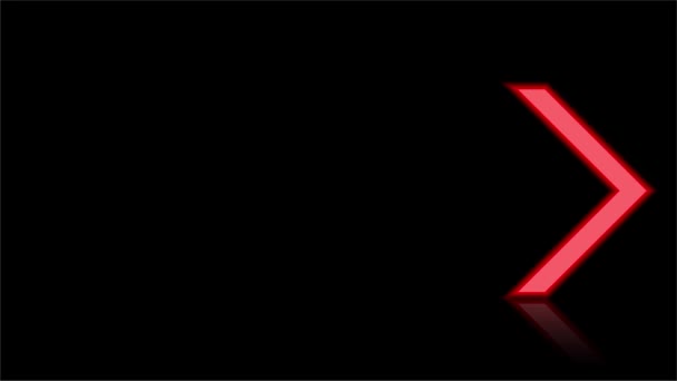 Astratto Direzione Animazione Neon Luce Rossa Illustrazione Metraggio Nero — Video Stock