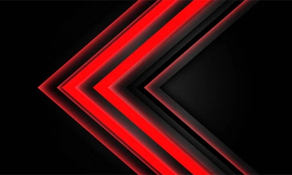 Abstract Red Neon Arrow Light Direction Black Design Modern Futuristic — 스톡 벡터