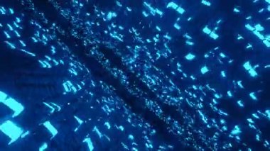 Siyah modern teknoloji fütüristik animasyon arkaplan illüstrasyonu üzerine soyut mavi blog ışık deseni dalgası.