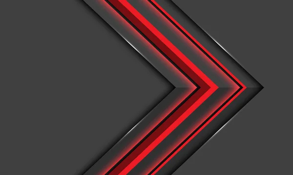 Dirección Flecha Luz Roja Abstracta Diseño Oscuro Moderno Lujo Futurista — Vector de stock