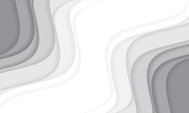 Soyut beyaz ton kağıdı boş alan tasarımı modern arkaplan çizimi ile dalga eğrisini kes.
