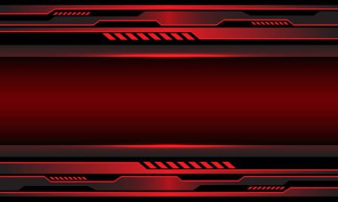 Boş uzay tasarımlı soyut kırmızı metalik devre siber modern fütüristik teknoloji arkaplan çizimi.