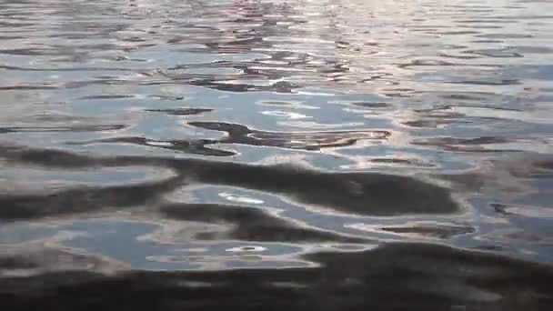 A naplemente, a természetes háttér folyó víz — Stock videók
