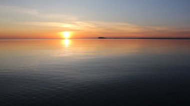 Sunset bulvarında göl. OB nehir, Sibirya, Rusya Federasyonu 
