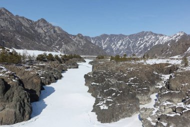 Donmuş Katun River rapids Teldykpen, Altay, Rusya Federasyonu