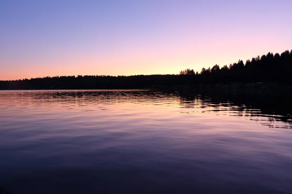 Ηλιοβασίλεμα Στη Λίμνη Ουάσινγκτον Σιάτλ Ούσα — Φωτογραφία Αρχείου