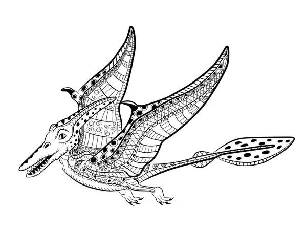 Pterodattilo - mostro preistorico. Libro da colorare antistress per — Vettoriale Stock