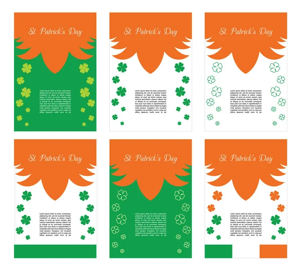 Seis variantes de tarjetas de diseño para el Día de San Patricio — Vector de stock