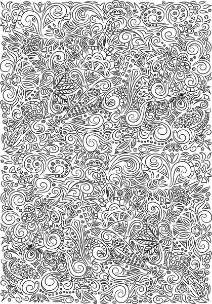 Textura de garabato Zentangle. Libro para colorear para adultos — Archivo Imágenes Vectoriales