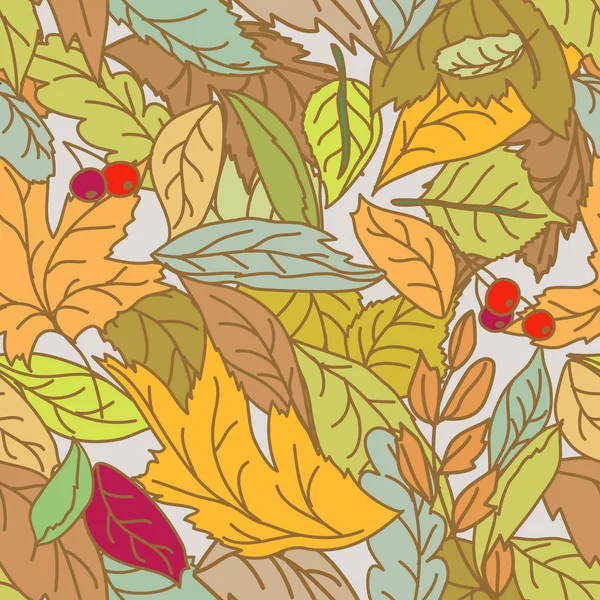 Seamless pattern with autumn leaves — Stock Vector