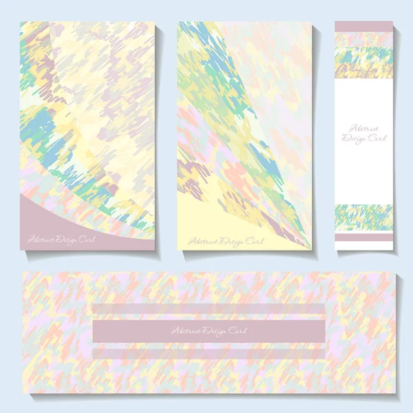 Conjunto de diseño de tarjetas con elementos de texturas de garabatos grunge — Vector de stock
