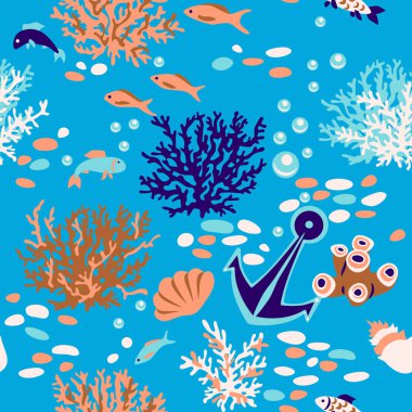 Seamless modeli deniz sualtı hayatı