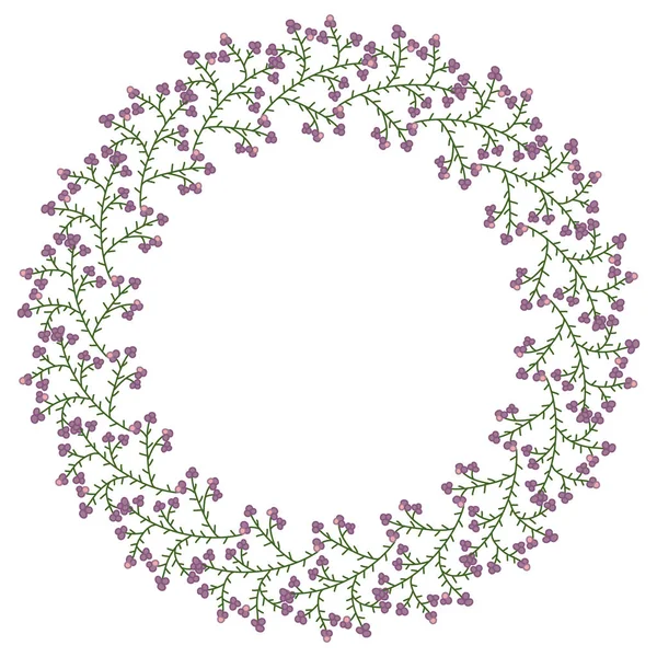 花と枝の花輪. — ストックベクタ