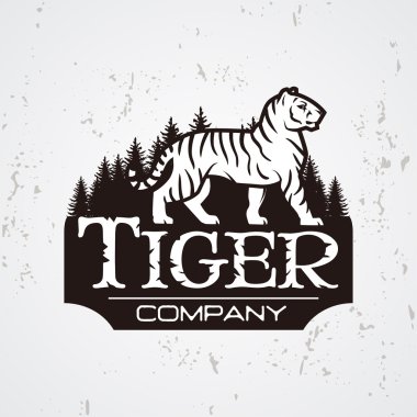 Orman vektör Bengal kaplanı. Maskot gömlek tasarım şablonu. Dükkan veya ürün resimde. Sefer Insignia, spor takım logo ışık arka plan üzerinde.