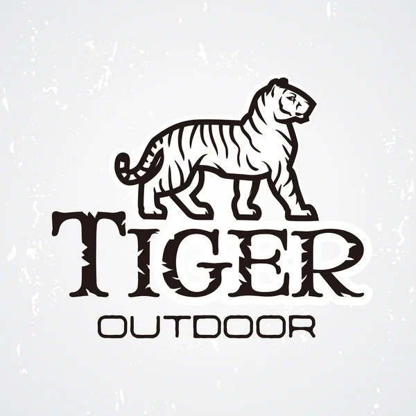Tiger vector. Mascot design template. Shop or product illustration. Expedition insignia, Sport team icon on light background. — Stock Vector