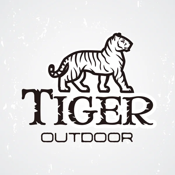 Harimau vektor. Templat desain maskot. Toko atau ilustrasi produk. Expedition insignia, Sport tim ikon pada latar belakang cahaya . - Stok Vektor