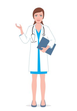 Dosyası olan kadın doktor.