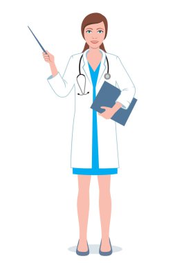 Bir işaretçi ile kadın doktor