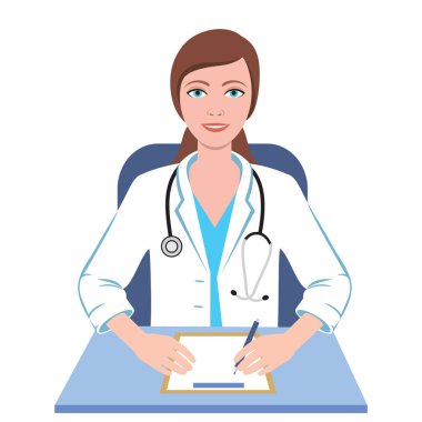 FAMALE doktor illüstrasyon