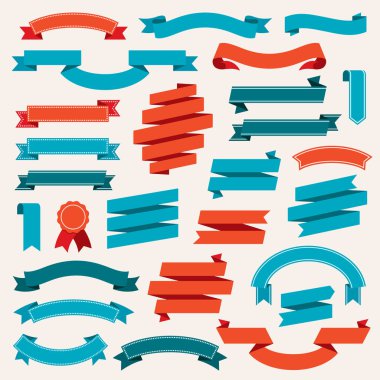 Ribbon Banners Retro Collection Vector clipart