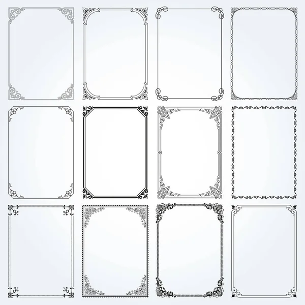 Decorative rectangle frames and borders set vector — Stock Vector