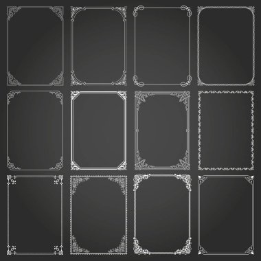 Dekoratif dikdörtgen çerçeveleri ve borders vektör ayarla