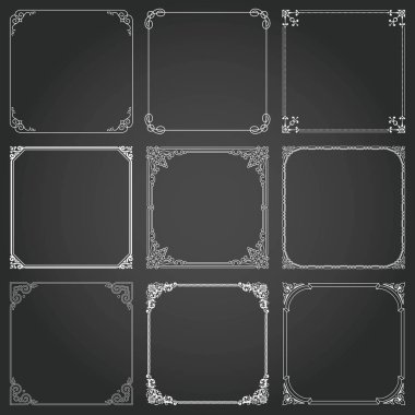 Dekoratif çerçeveleri ve borders Meydanı vektör ayarla