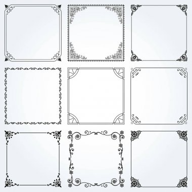 Dekoratif çerçeveleri ve borders Meydanı 2 vektör ayarla