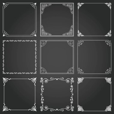 Dekoratif çerçeveleri ve borders Meydanı 2 vektör ayarla