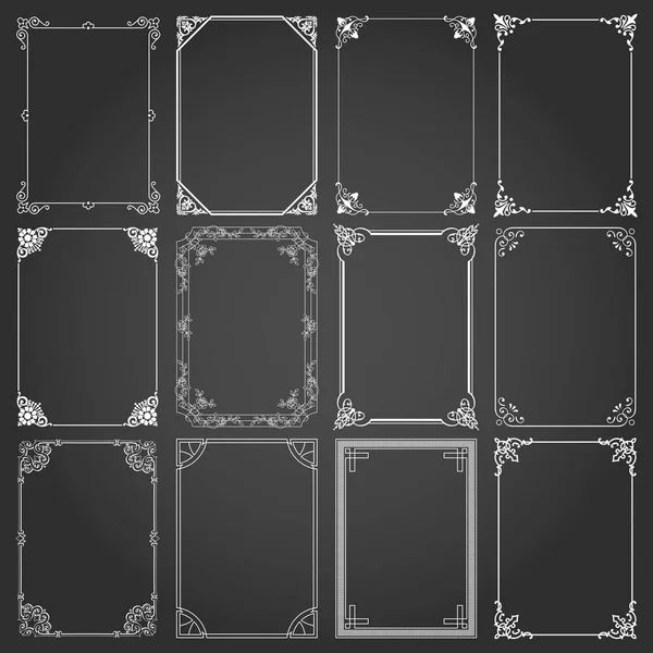 Decorative rectangle frames and borders set 2 vector — Stock Vector