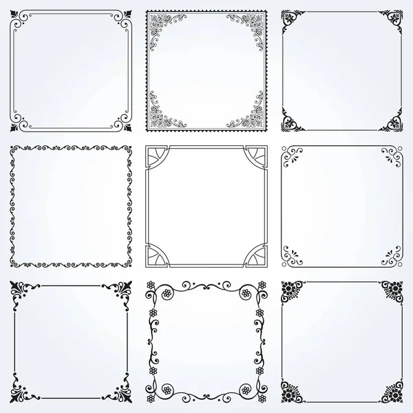 Cornici decorative e bordi quadrati set 2 vettoriale — Vettoriale Stock